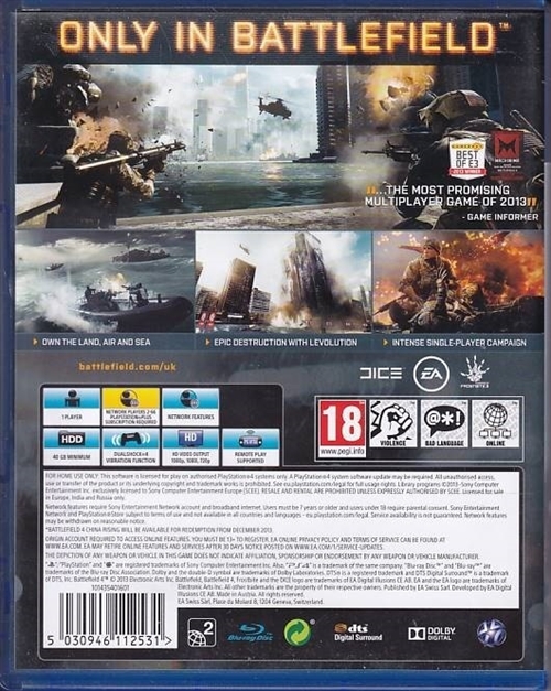 Battlefield 4 - inkl China Rising Expansion Pack  - PS4 (B Grade) (Genbrug)